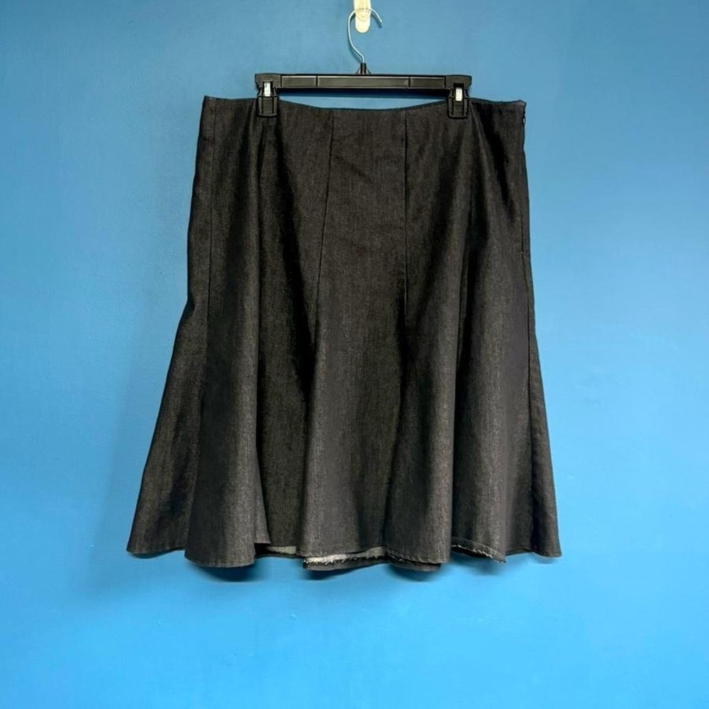 Y2K Denim Flare Skirt Women's Size 14 Dark Wash Dressbarn Midi Indie Fairycore‎